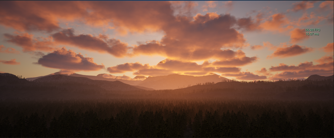 Sunset over the mountains