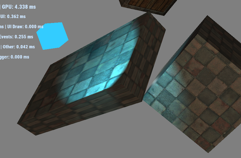 Scene with multiple objects and dynamic lighting